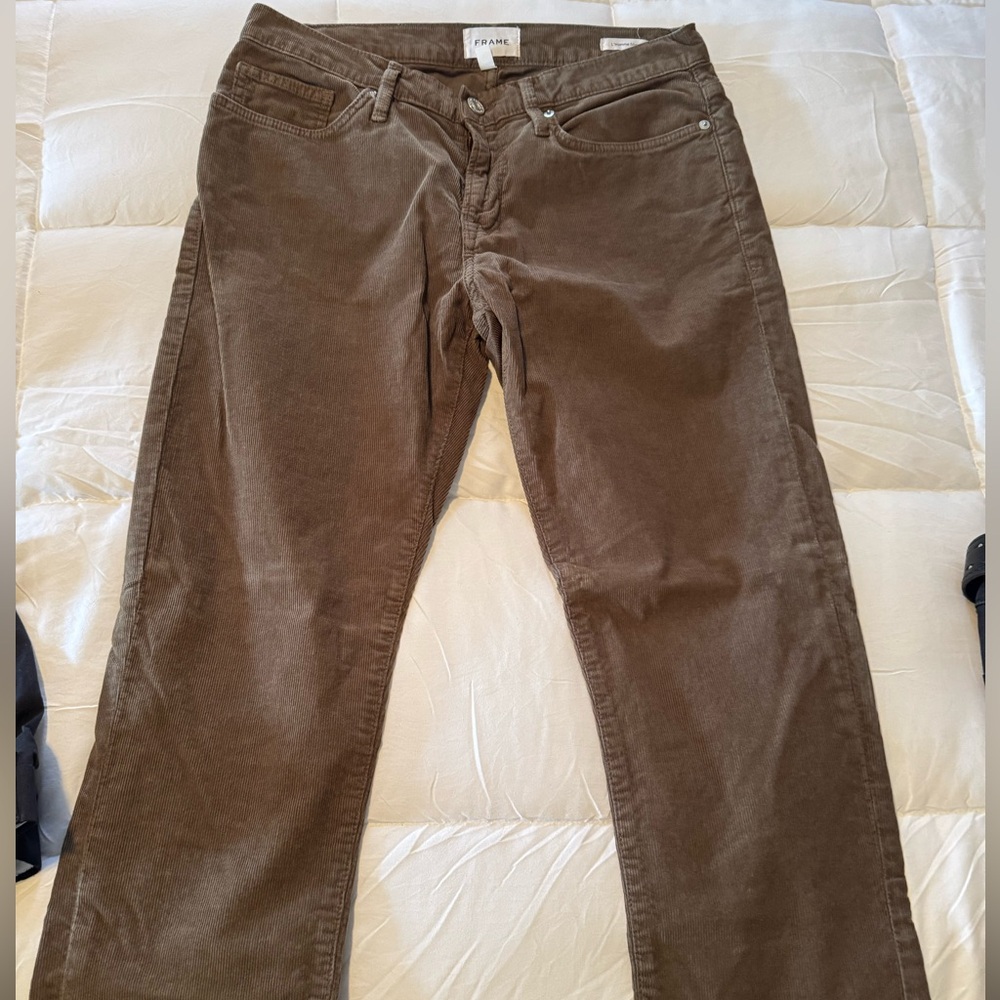 Men's Brown Frame L’homme Slim Corduroy Pants.